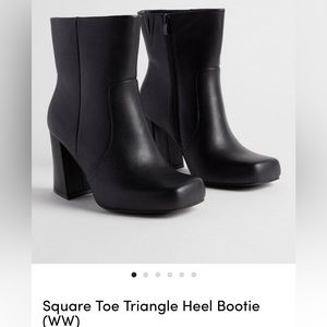 NWOT Torrid Square Toe Triangle Heel bootie 10.5WW